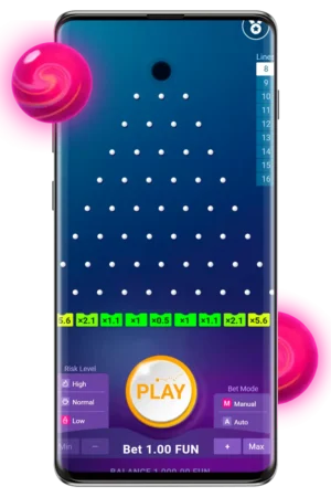 Screenshot oficiální hry Plinko
