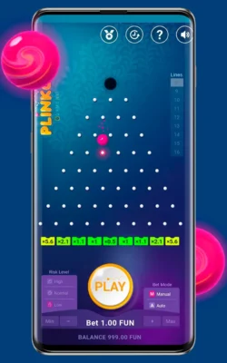 Screenshot oficiální hry Plinko